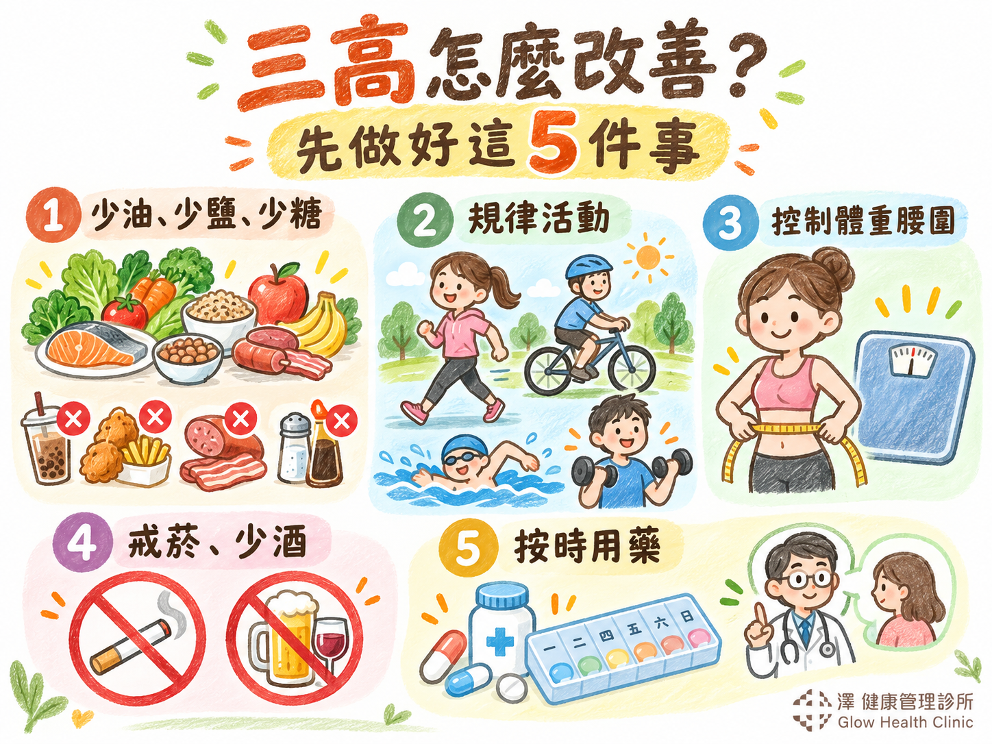 三高改善5大行動-澤健康管理診所